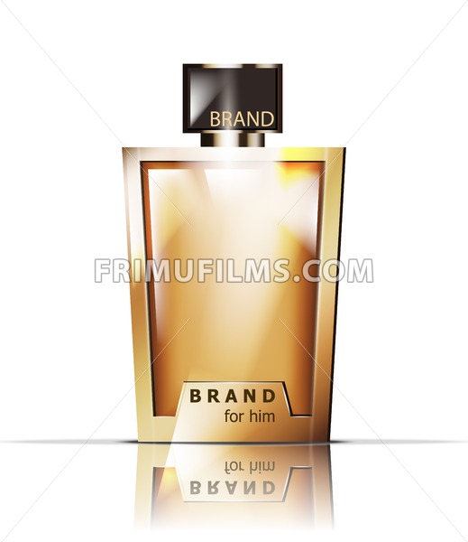 Golden Perfume Bottle Vector Product Packaging Realistic Detailed 519x600 Golden Perfume Bottle Vector Product Packaging Realistic Detailed