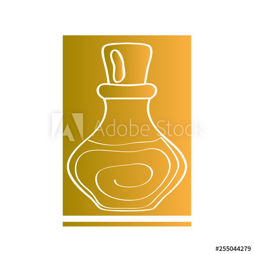 500x500 Isolated Perfume Bottle Icon In A Golden Button Spa Logo Vector