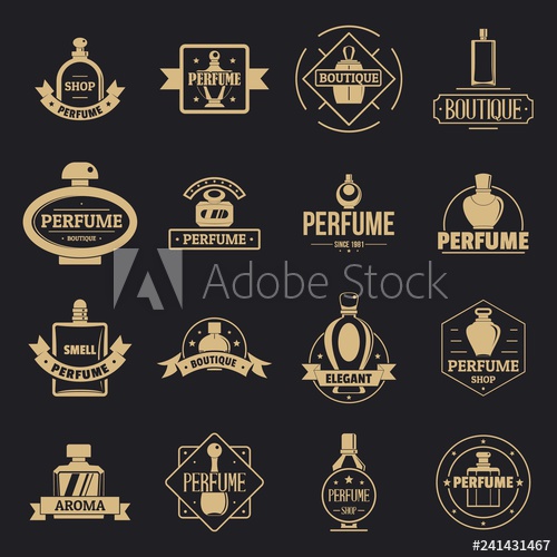 500x500 Perfume Bottles Logo Icons Set Simple Illustration Of Perfume