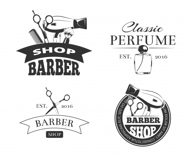 626x514 Retro Barber Shop Vector Emblem Or Logo Vector Premium Download