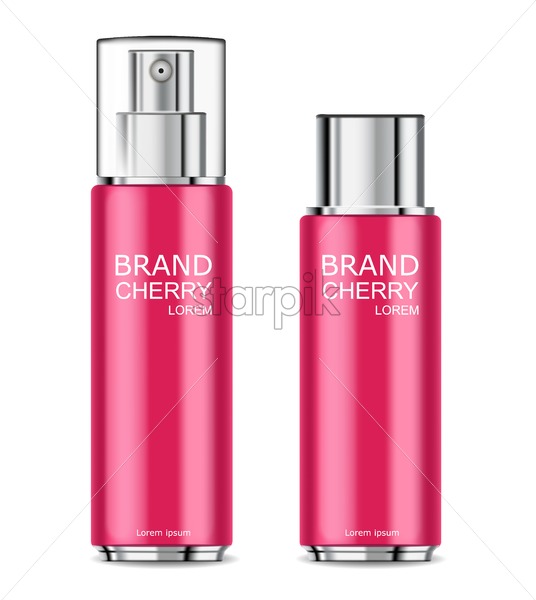 536x600 Cherry Perfume Vector Realistic Red Bottles Spray Product