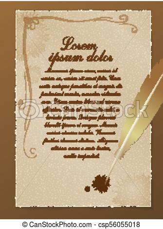 335x470 Viejo, Text Pluma, Vector, Lugar, Pergamino Viejo, Text