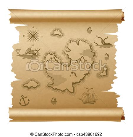 450x465 Mapa, Vendimia, Enrollado, Vector, Pergamino Mapa