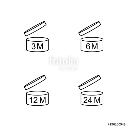 500x500 Symbol Pao Period After Opening Months Vector Stock