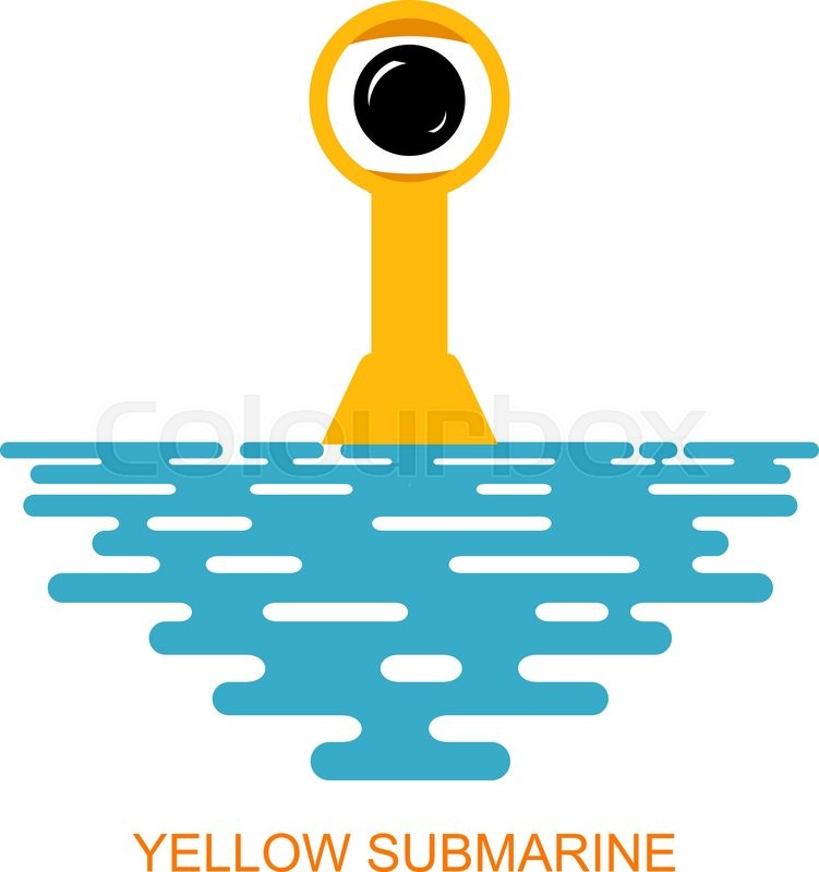 751x800 Periscope Yellow Submarine With Sea Stock Vector Colourbox