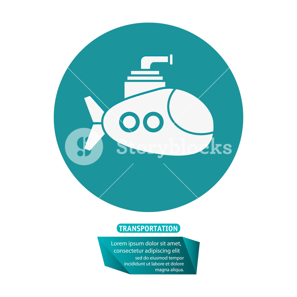 1000x1000 Submarine Periscope Underwater Trasnportation Pictogram Vector
