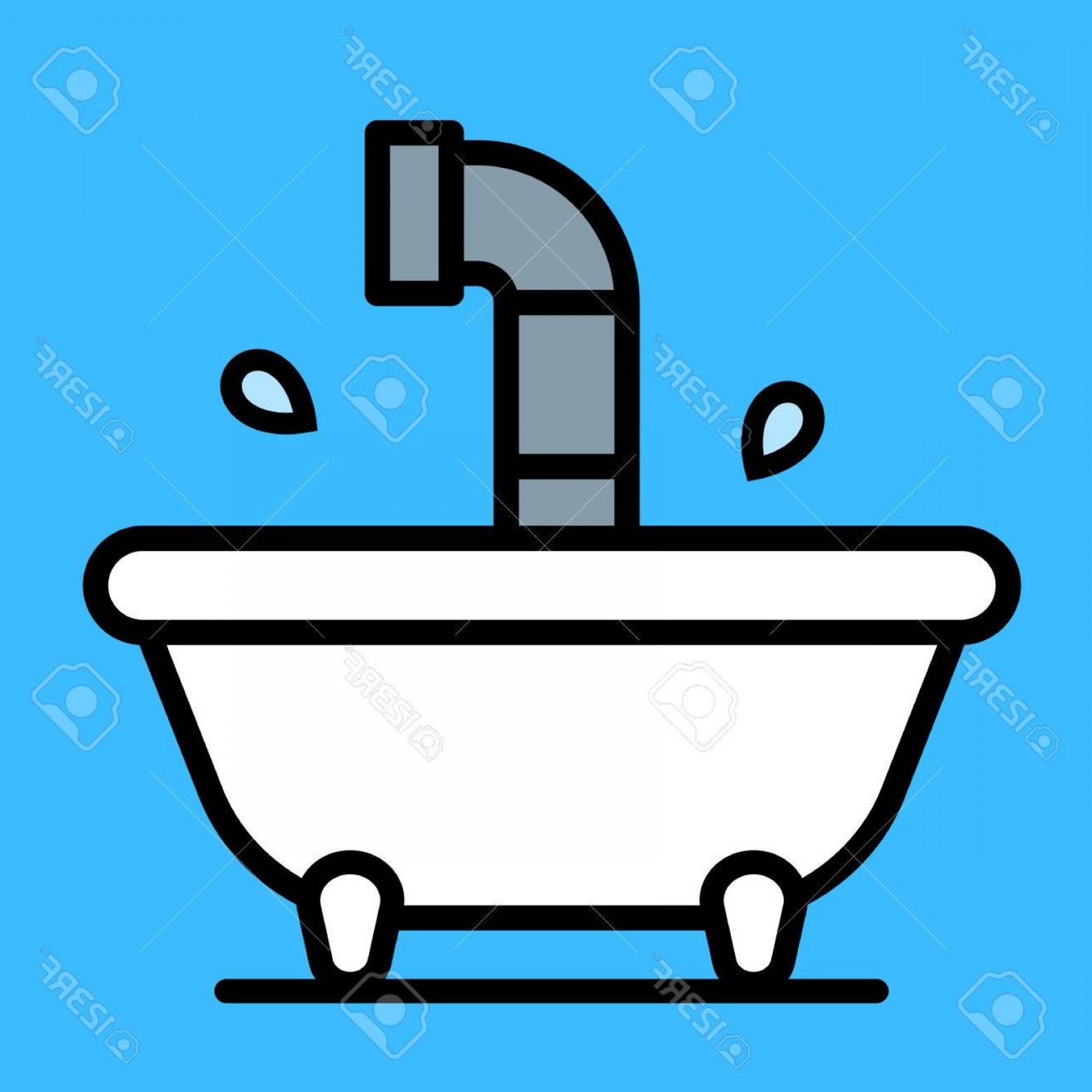 1560x1560 Photostock Vector Conceptual Cartoon Bathtub With A Periscope