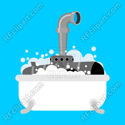 400x400 Submarine In Bath Periscope Of Foam In Bathroom Vector Image