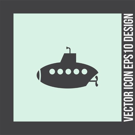 450x450 Submarine Vector Icon Periscope Sign Water Exploration Symbol