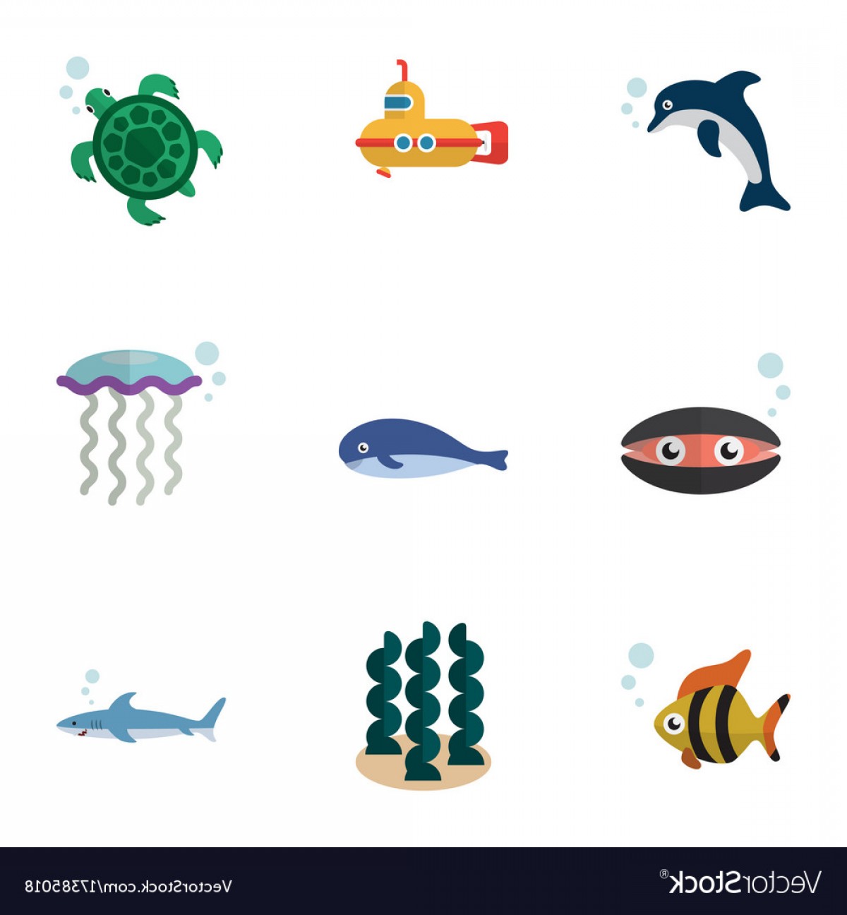 1200x1296 Flat Icon Sea Set Of Cachalot Shark Periscope Vector Soidergi