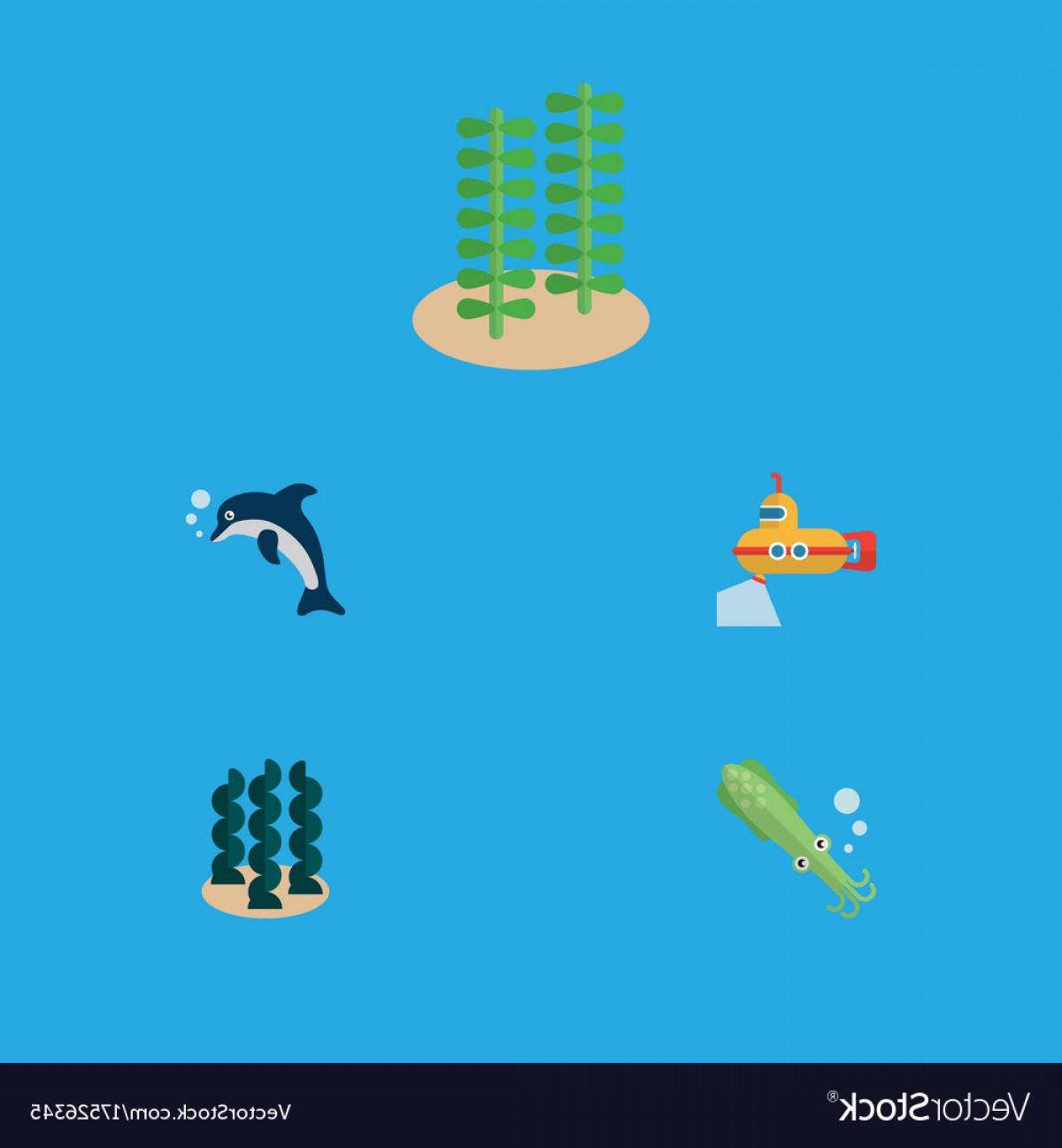 1200x1296 Flat Icon Sea Set Of Playful Fish Periscope Vector Createmepink