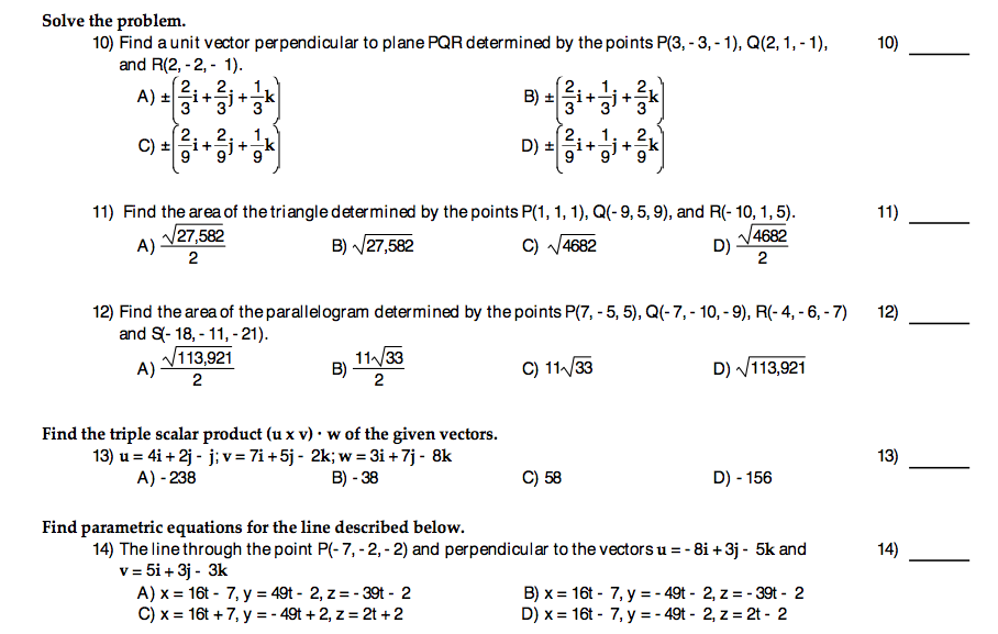 908x577 Solved Find A Unit Vector Perpendicular To Plane Pqr Dete
