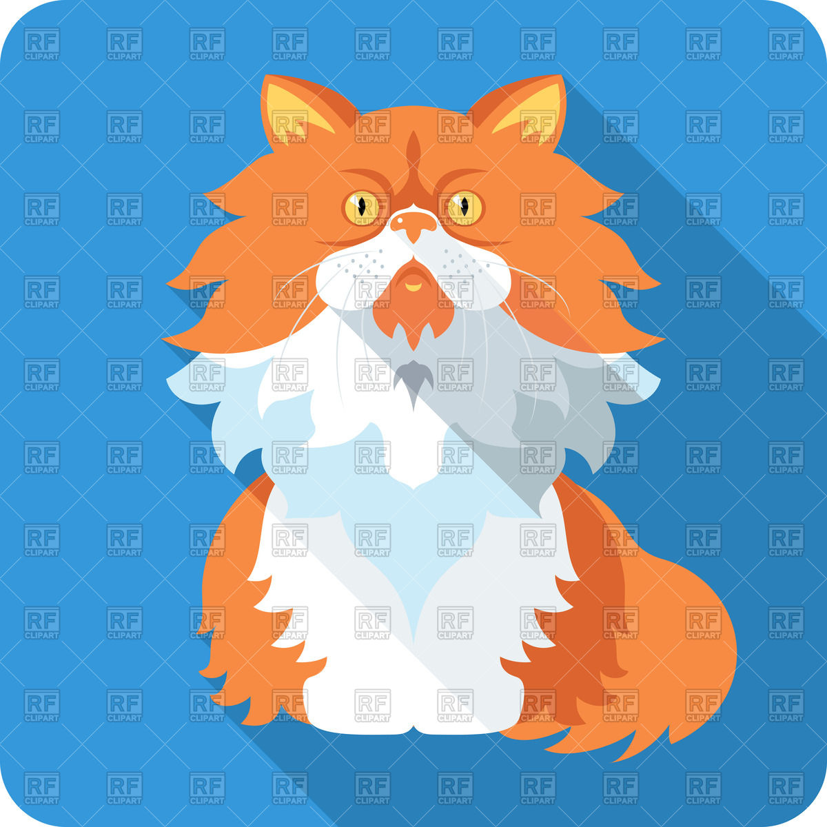 1200x1200 Flat Icon Of Red Persian Cat Vector Image Of Plants And Animals
