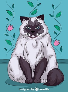 224x300 Persian Cat Vector Free Download Creazilla