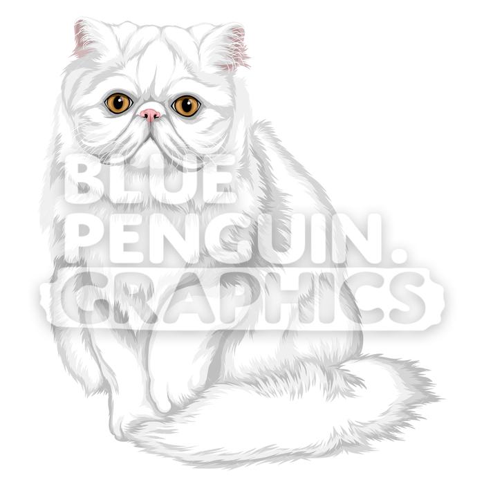 700x700 Persian Cat Version Vector Clipart Illustration Blue Penguin
