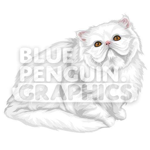 512x512 Persian Cat Version Vector Clipart Illustration Blue Penguin