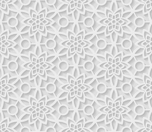 300x260 Seamless Arabic Geometric Pattern, White Background, Indian