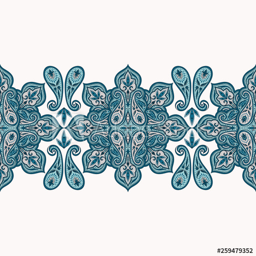 500x500 Indian Paisley Pattern Vector Seamless Border Persian Floral