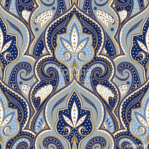 500x500 Indian Paisley Pattern Vector Seamless Floral Arabesque Medallion