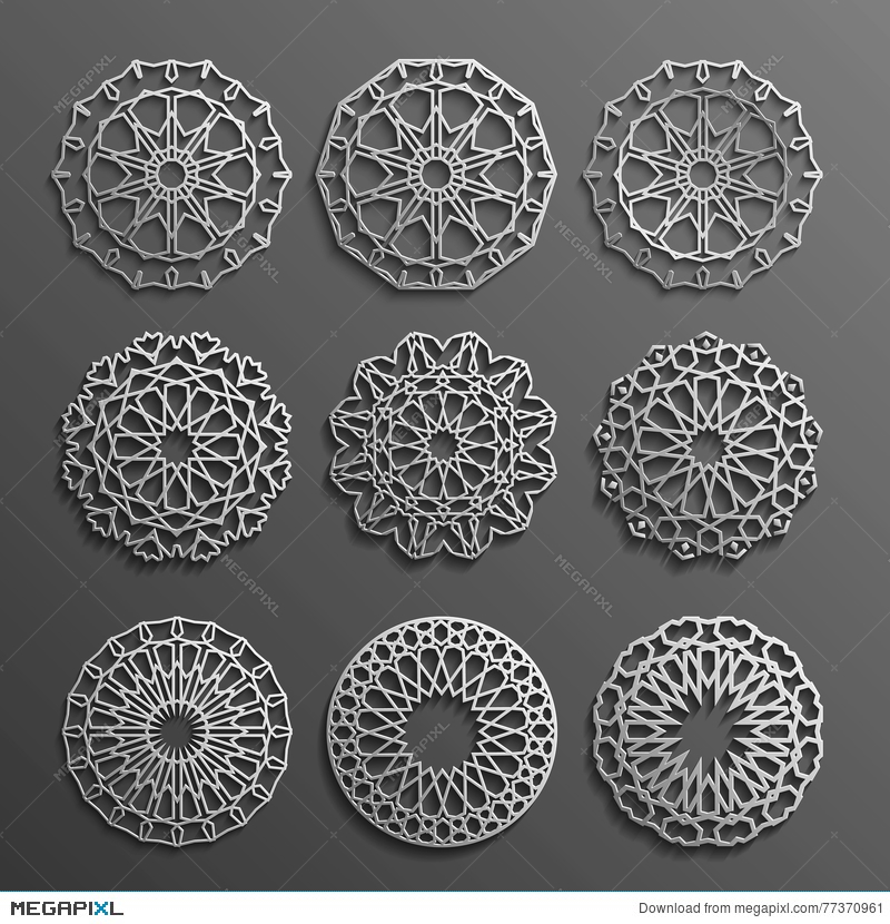 800x830 Islamic Ornament Vector Persian Motiff Ramadan Round