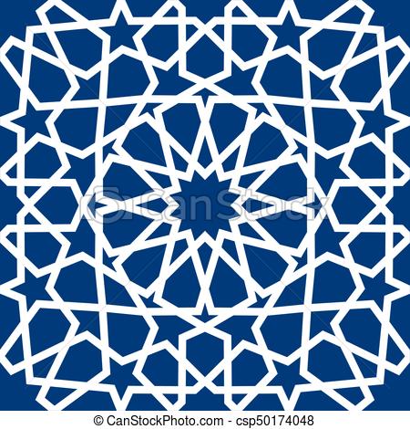450x470 Blue Islamic Pattern Seamless Arabic Geometric Pattern