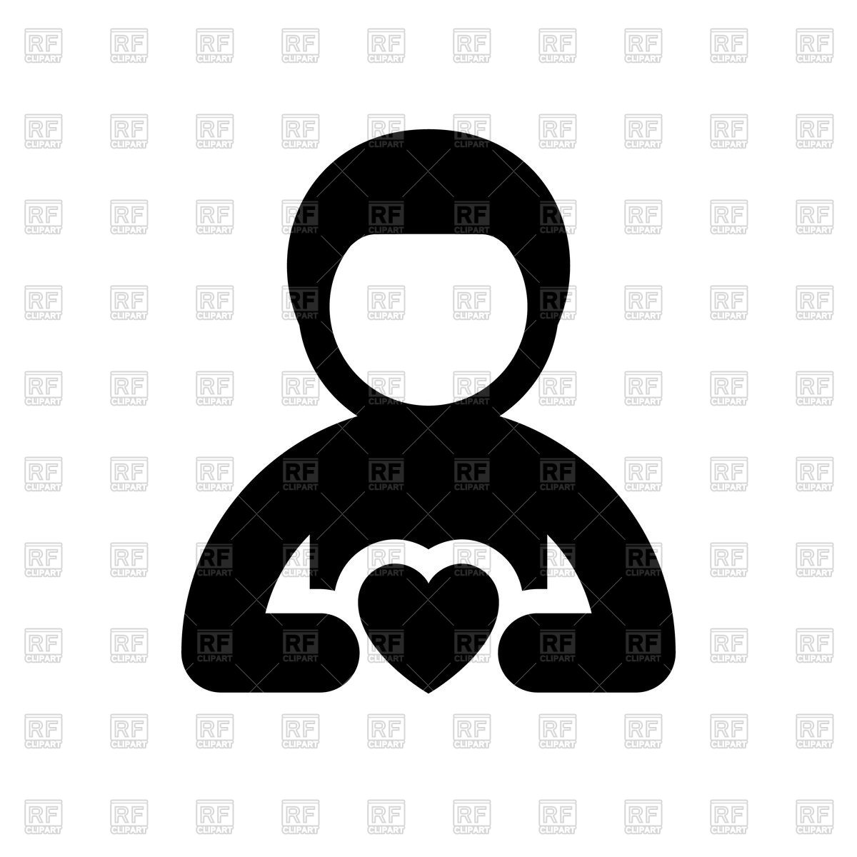 1200x1200 Love Symbol Valentine's Day Sign, Person With Heart Vector Image