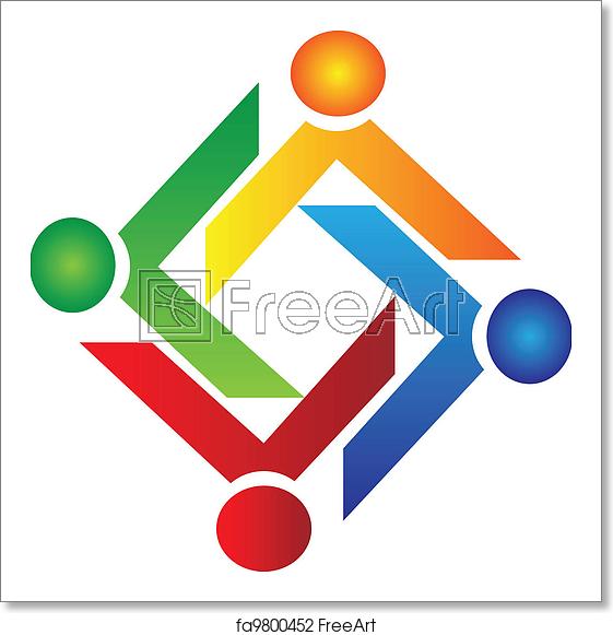 561x581 Free Art Print Of Teamwork Charity People Logo Vector Freeart