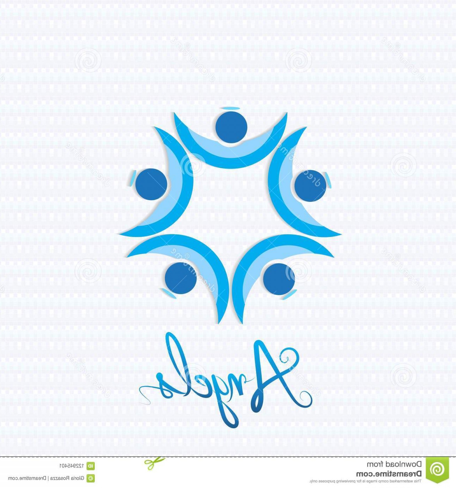 1560x1668 Angels Blue Teamwork People Logo Icon Background Template Vector