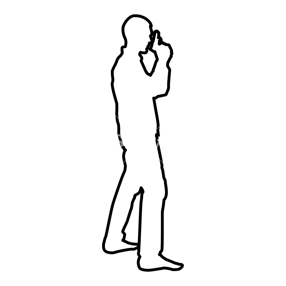 1000x1000 Man With Gun Silhouette Criminal Person Concept Side View Icon