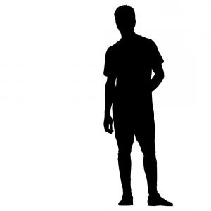 300x300 Person Silhouette With Blank Bubble Talk Outline Vector Gm Soidergi