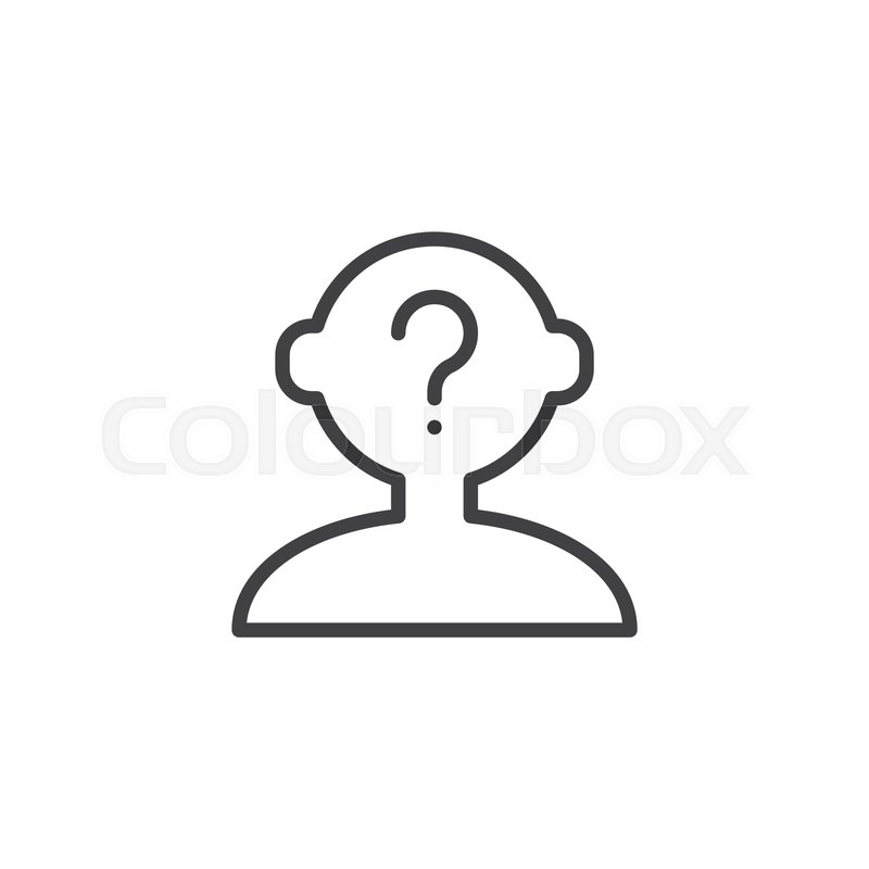 800x800 Confused Person Outline Icon Linear Stock Vector Colourbox