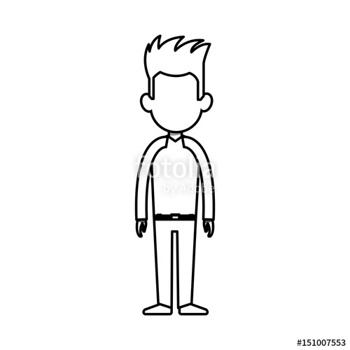500x500 Outline Man Person Standing Avatar Image Vector Illustration