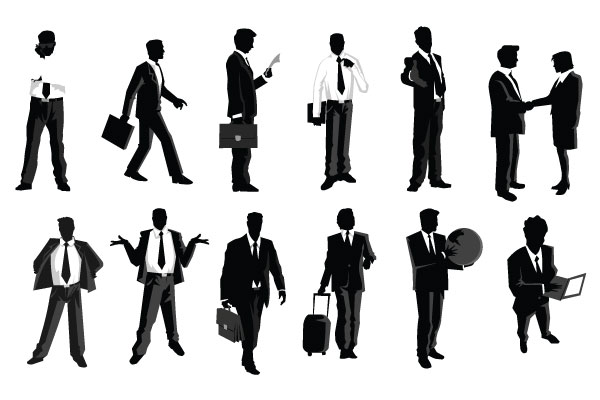600x400 Best Of, Free Vector Business People Silhouette Packs