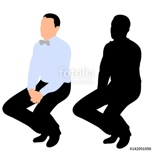 500x496 Silhouette Man Sideways Sitting Vector, Isolated Stock Image