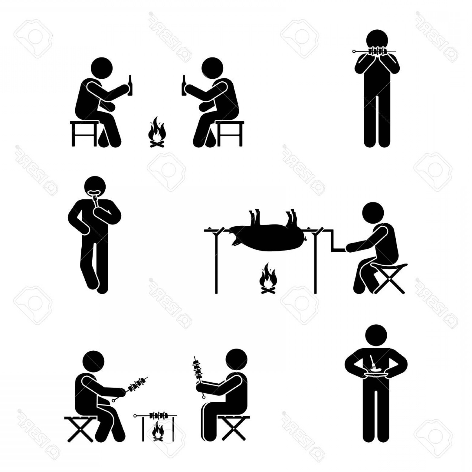 1560x1560 Stick Person Sitting Vector Catamart