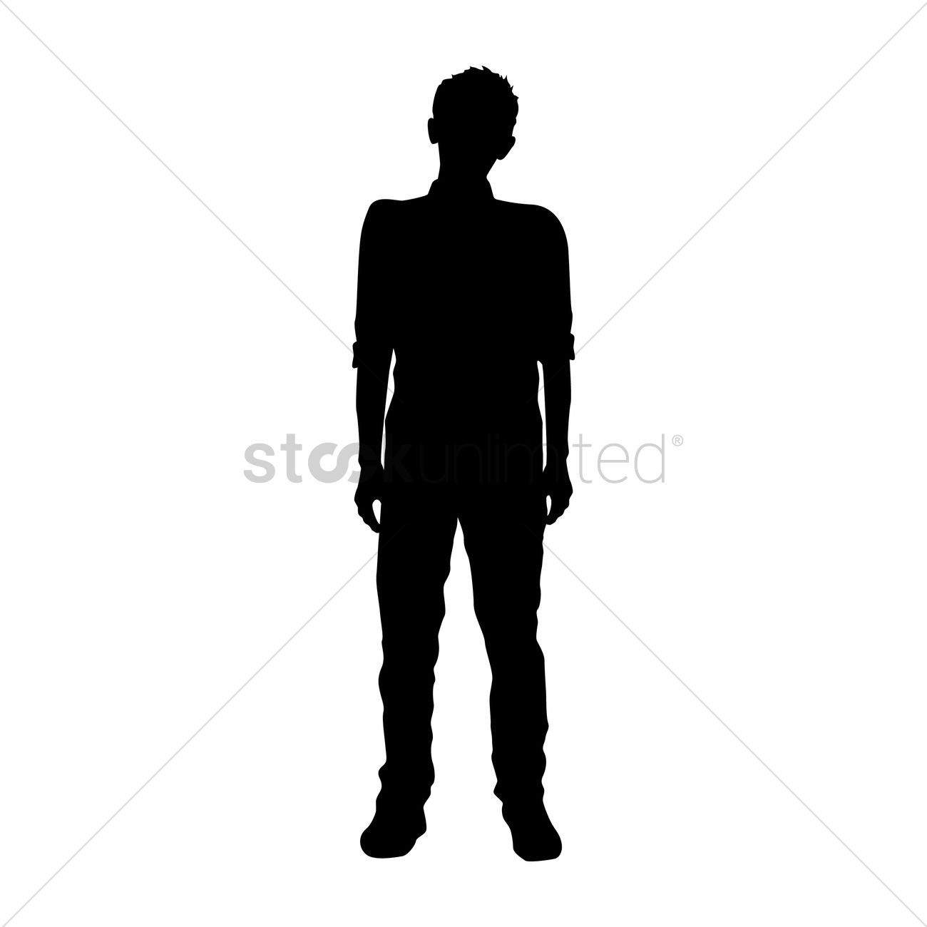 1300x1300 Silhouette Of Man Standing Vector Image