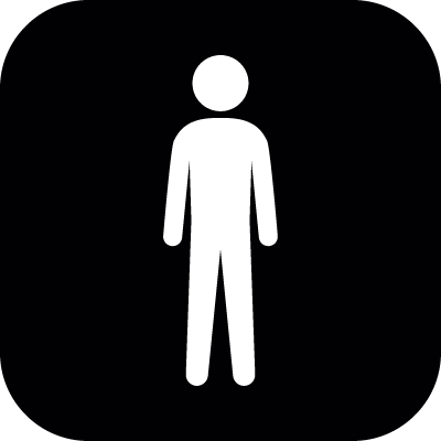 400x400 Standing Man White Silhouette In A Black Rounded Square Free