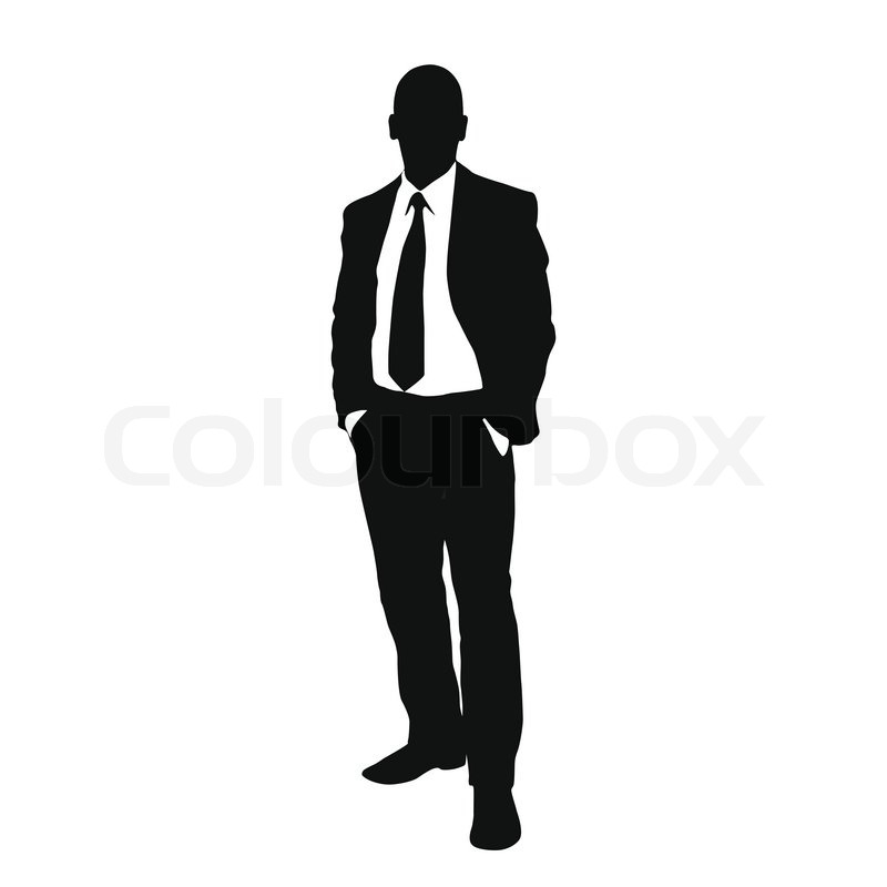 800x800 Vector Business Man Black Silhouette Stock Vector Colourbox