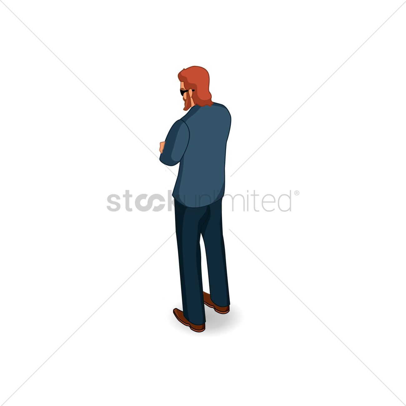 1300x1300 Isometric Man Standing Vector Image