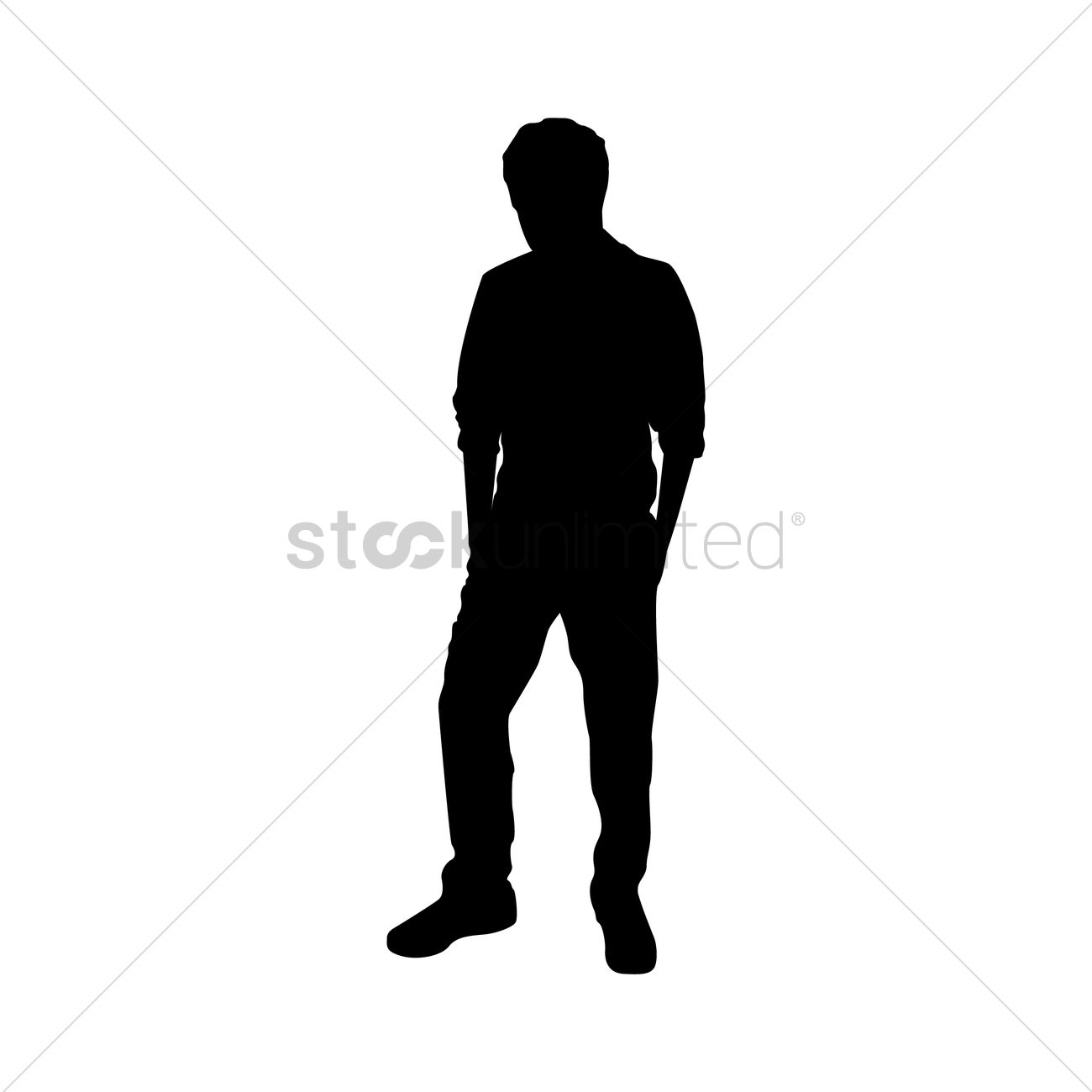 1300x1300 Silhouette Of Man Standing Vector Image