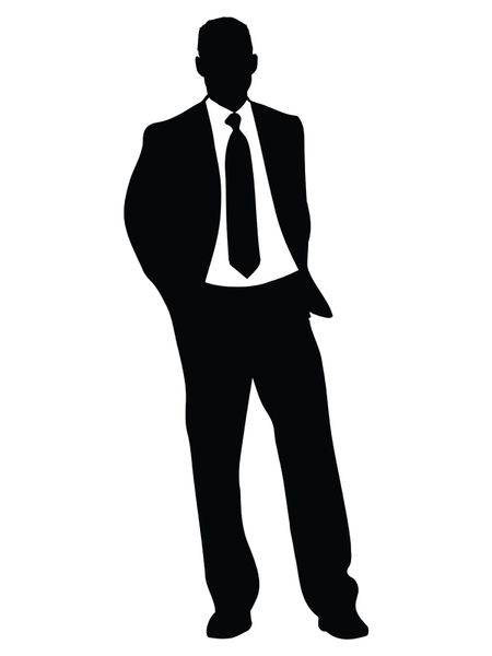 450x600 Business Man Standing Illustration Silhouette Isolated Over