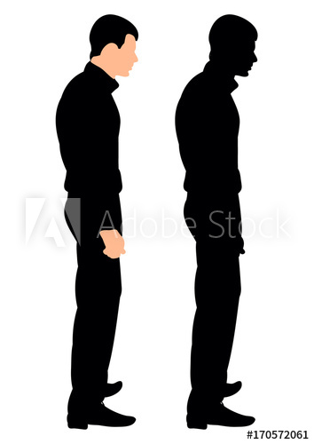 354x500 Silhouette Man Standing Sideways