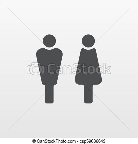 450x470 Man And Woman Icon Vector Flat Person Symbol Isolated On White