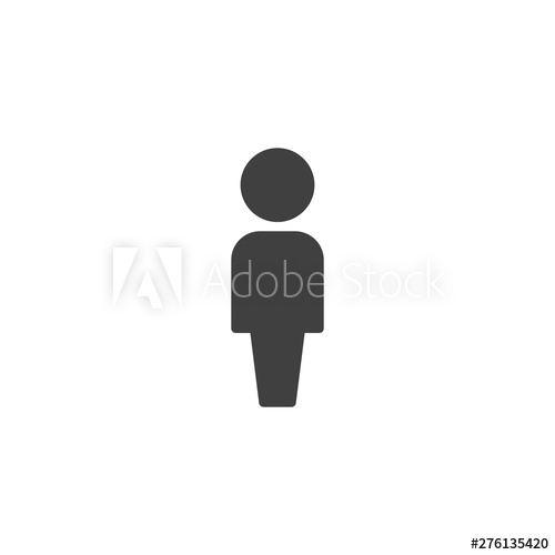 500x500 People, Person Vector Icon Human Silhouette Filled Flat Sign