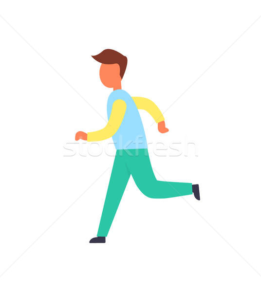 536x600 Runner Male Active Person Vector Illustration Vector Illustration