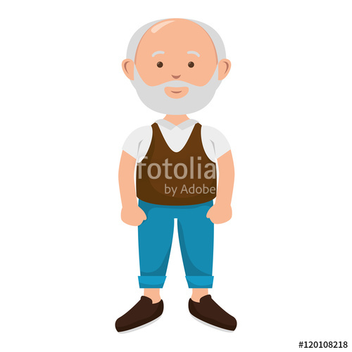 500x500 Avatar Senior Man With Beard Cartoon Old Person Vector