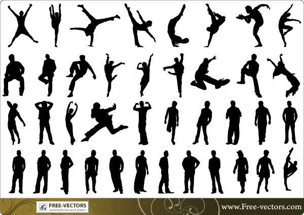 600x424 Free Man Silhouettes Vector Download Free Vector Art Free Vectors