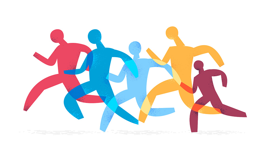 900x490 Running People Vector Art