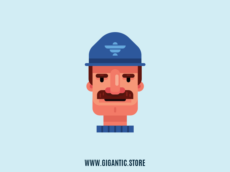 800x600 Flat Design Character, Man Portrait Illustration