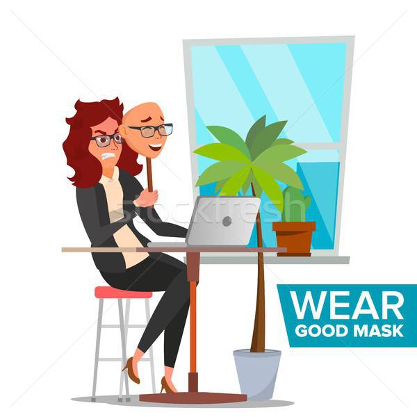 Fake Person Vector Bad, Tired Woman Deceive Concept Business 600x600 Fake Person Vector Bad, Tired Woman Deceive Concept Business